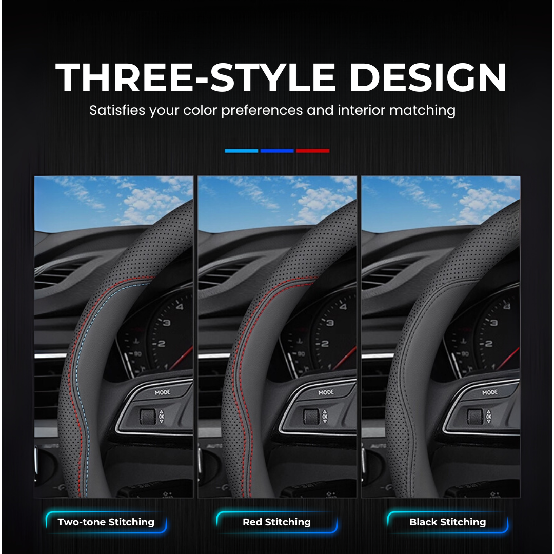 Maxus Premium Durable Genuine Leather Steering Wheel Cover