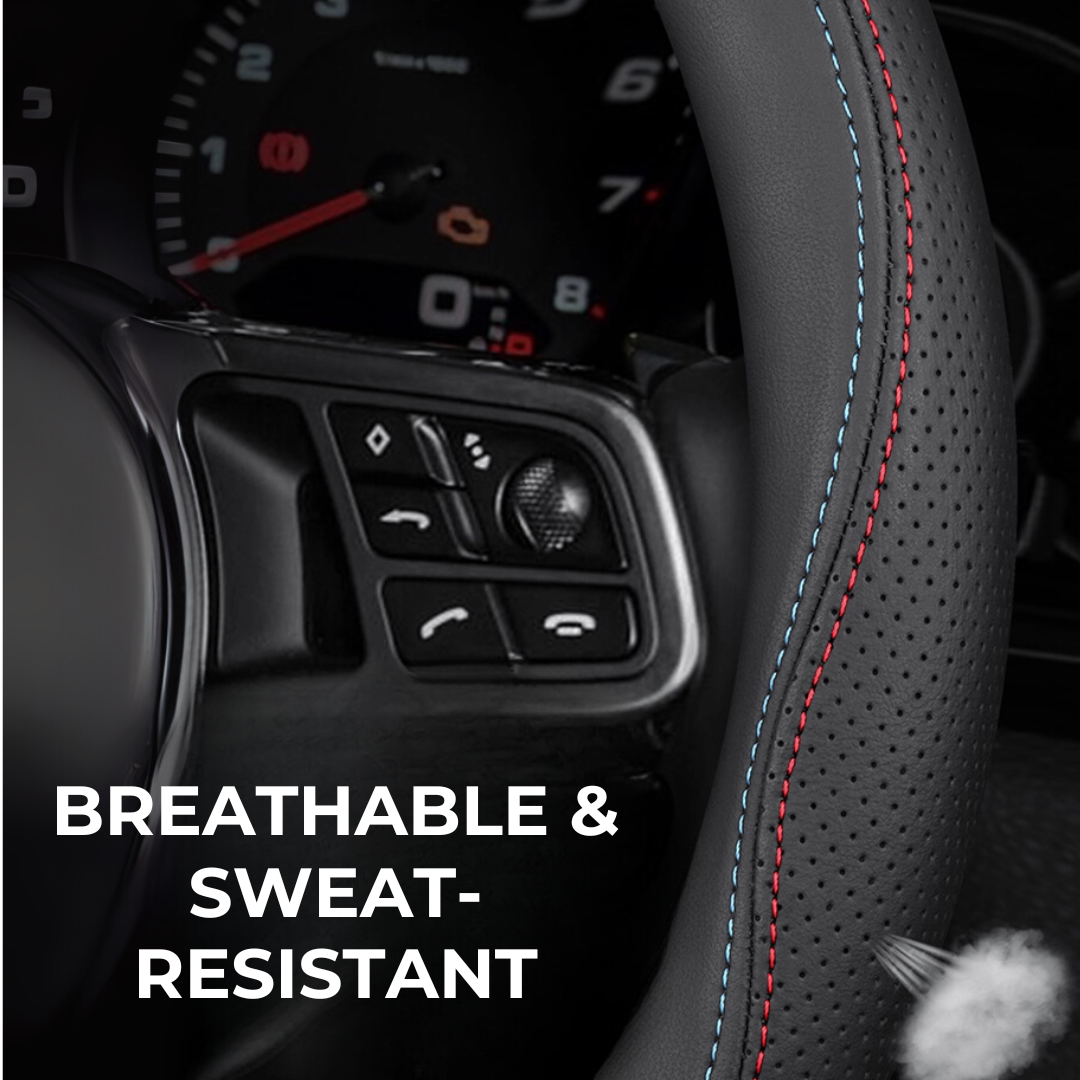 Maxus Premium Durable Genuine Leather Steering Wheel Cover