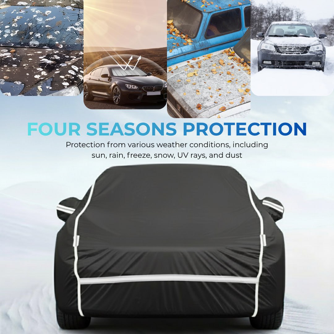 360°  Waterproof & Snowproof, Breathable & UV-Resistant Full Car Cover For All Seasons