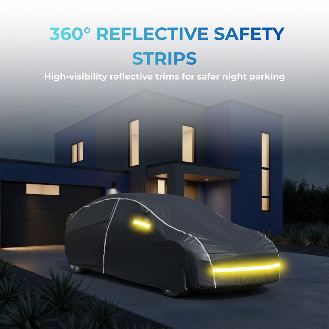 360°  Waterproof & Snowproof, Breathable & UV-Resistant Full Car Cover For All Seasons