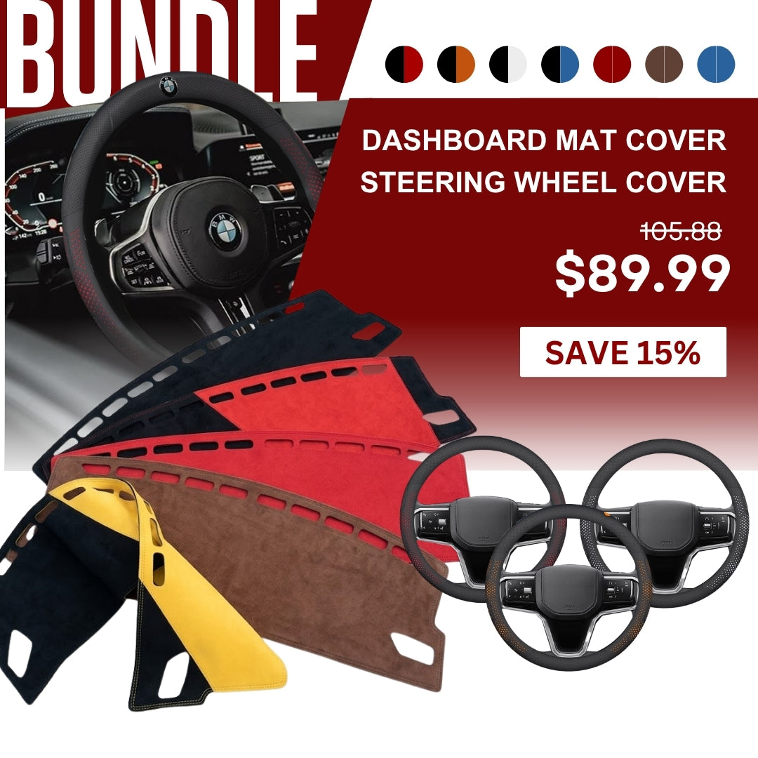 (Bundle) Apex Dashboard Mat Cover & Gripex Leather Steering Wheel Cover