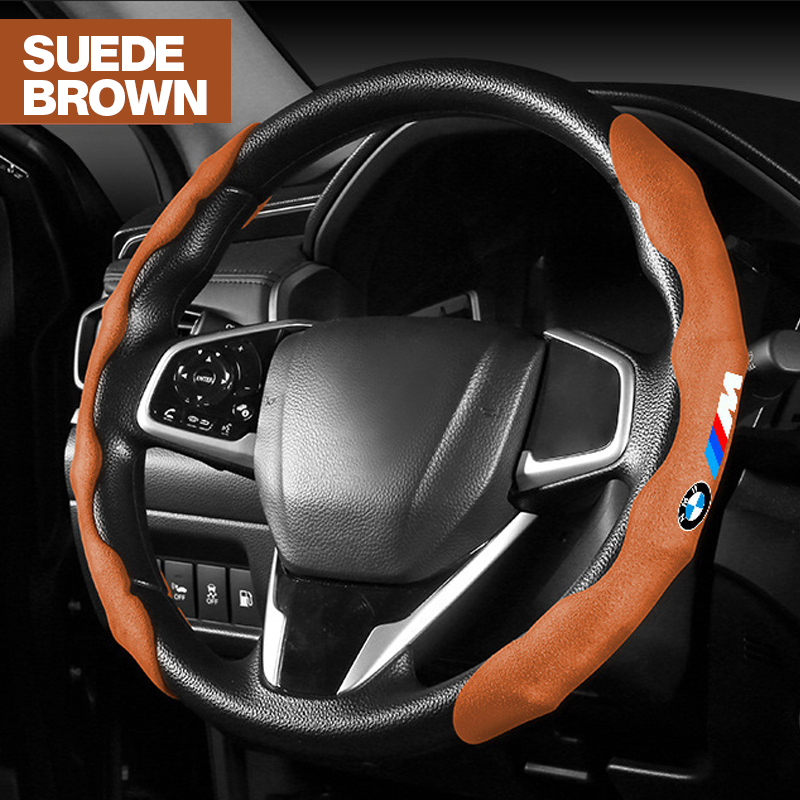 Timmy Breathable Anti Slip Leather Car Steering Wheel Cover Universal Fit