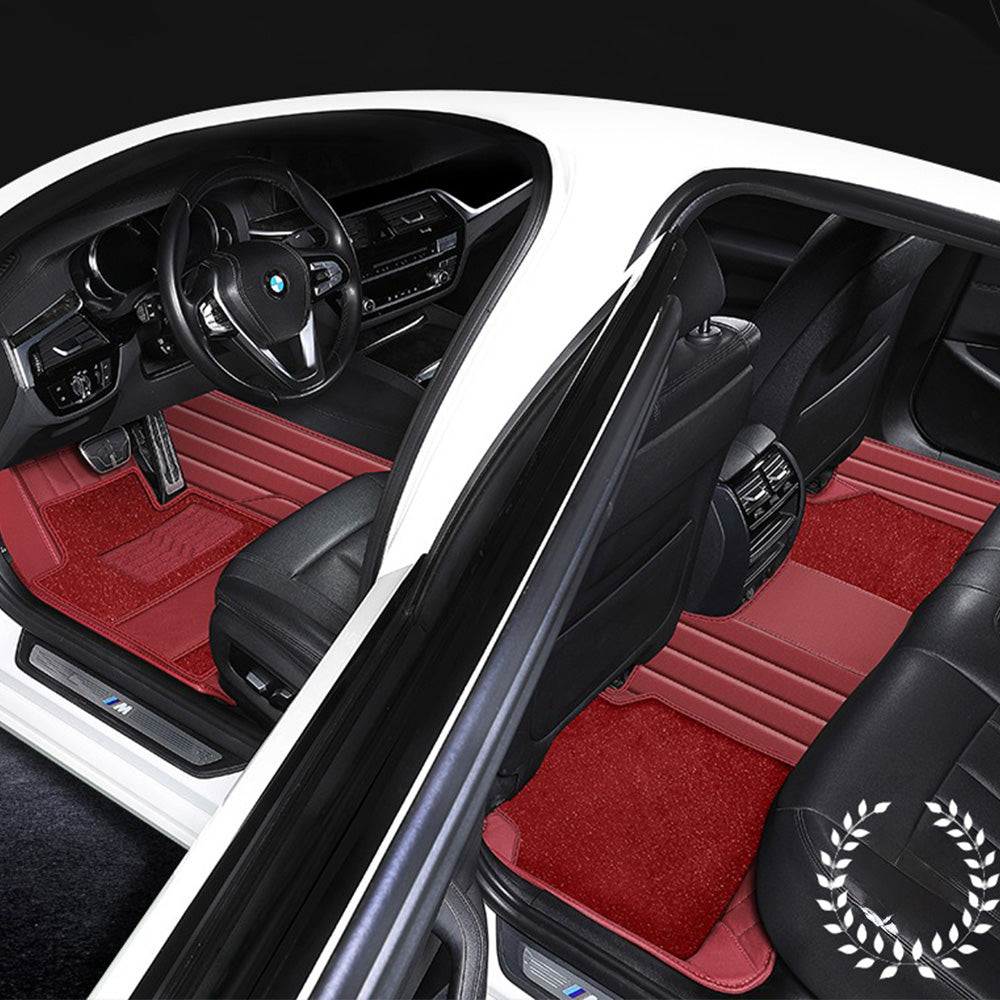 Lennox Full-enclosed Leather Car Floor Mats - Logo Customizable
