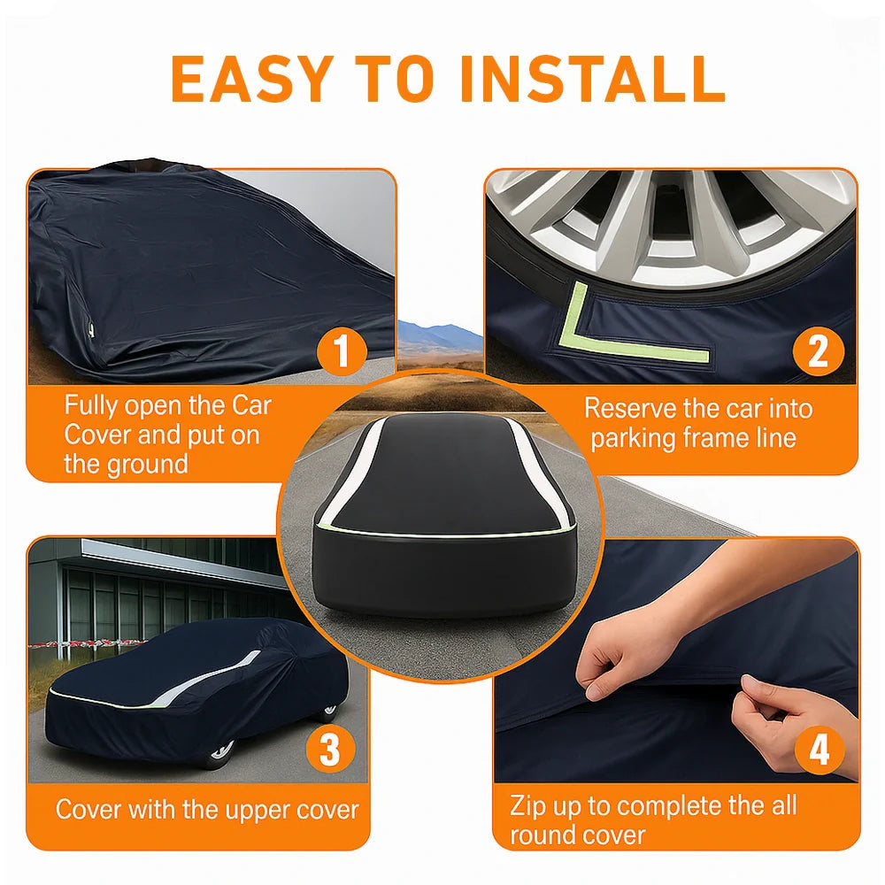 Full Enclosed Car Cover | Waterproof 420D, All-Weather Cover