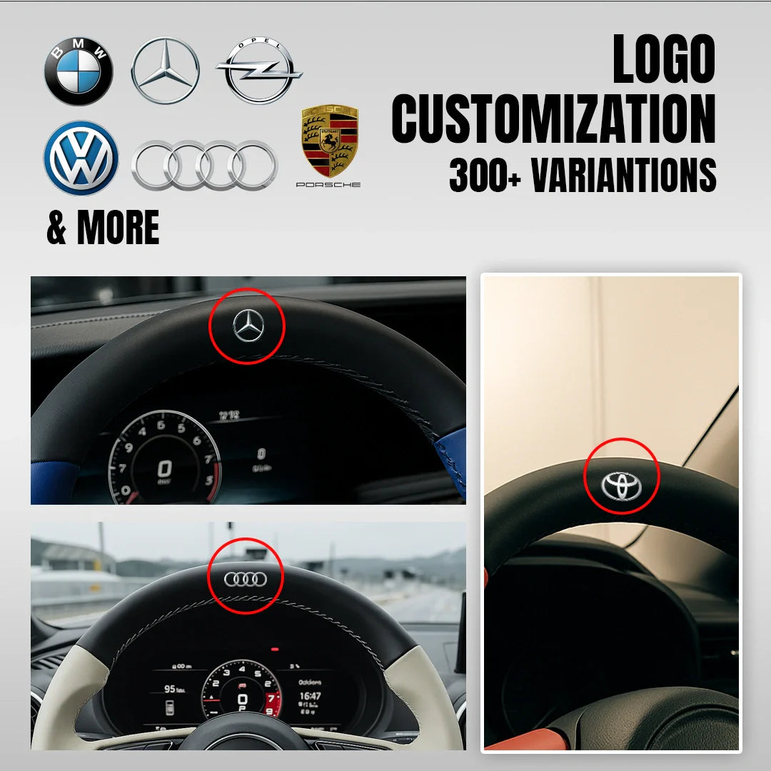 Premium Leather  Customization Steering Wheel Cover – DIY Sew Edition