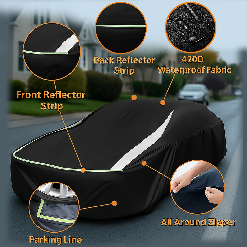 Full Enclosed Car Cover | Waterproof 420D, All-Weather Cover