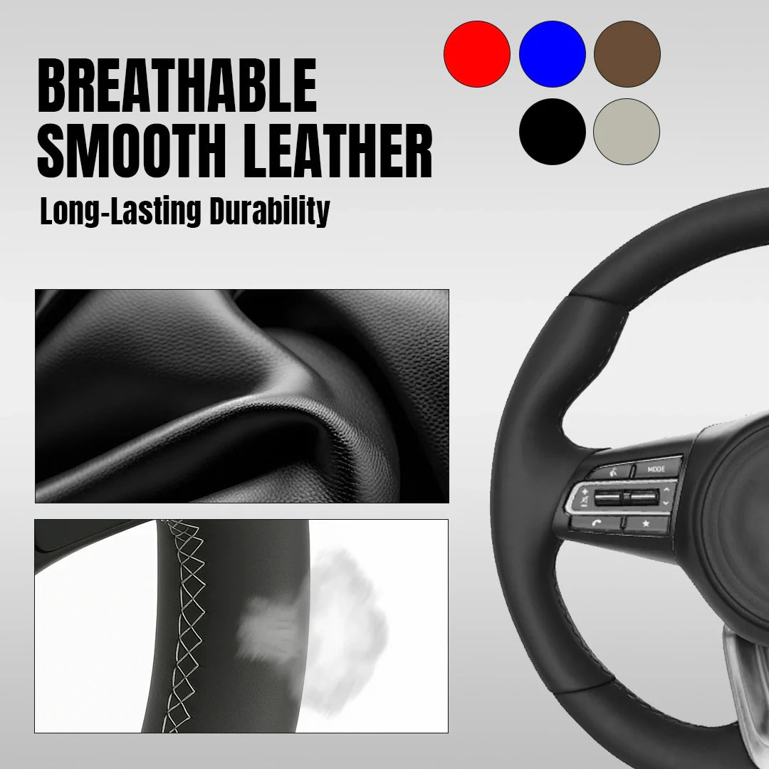 Premium Leather  Customization Steering Wheel Cover – DIY Sew Edition