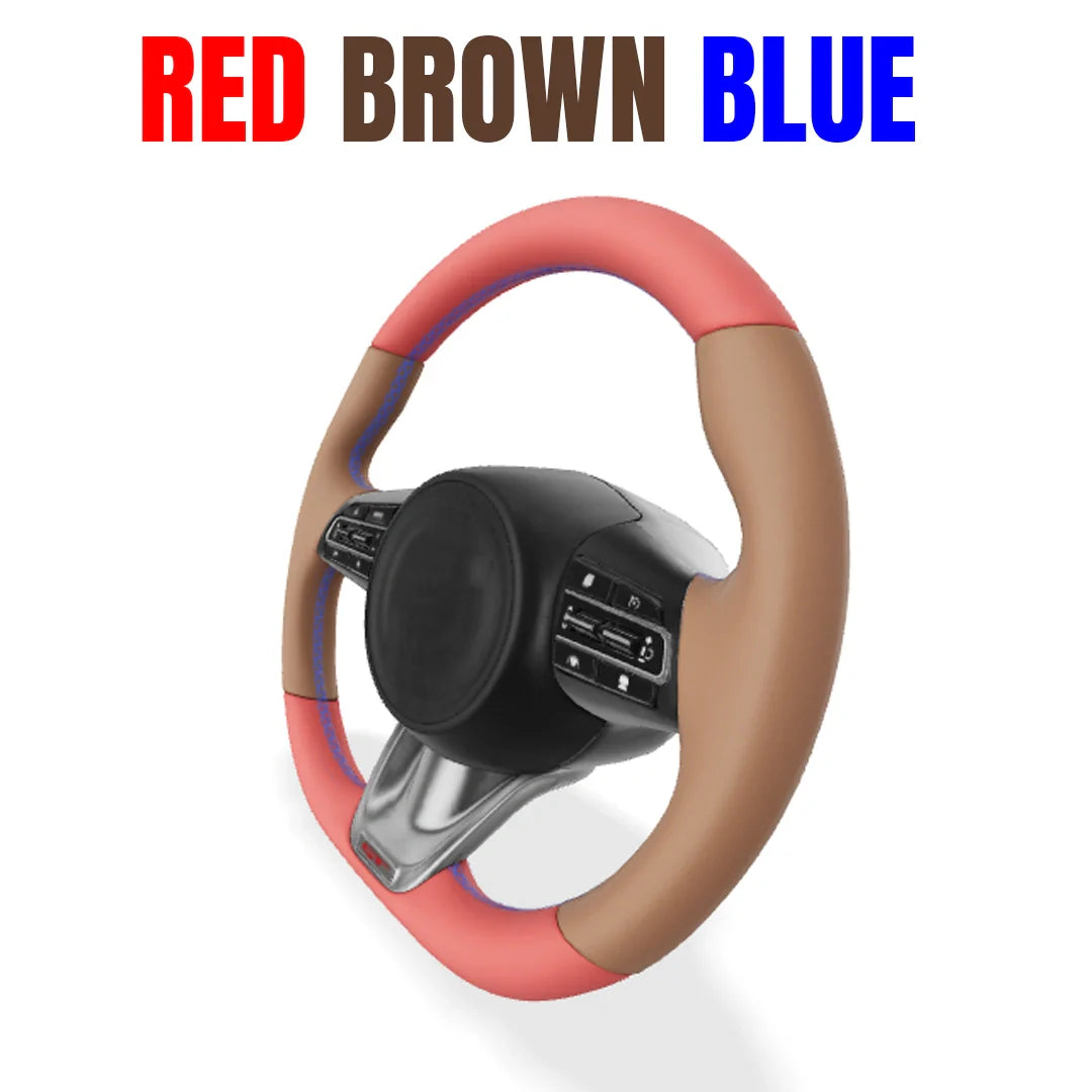 Premium Leather  Customization Steering Wheel Cover – DIY Sew Edition