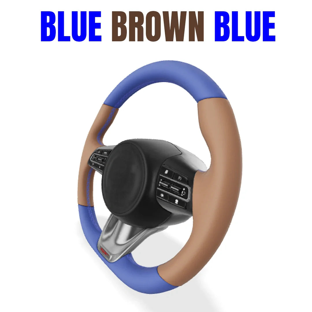 Premium Leather  Customization Steering Wheel Cover – DIY Sew Edition