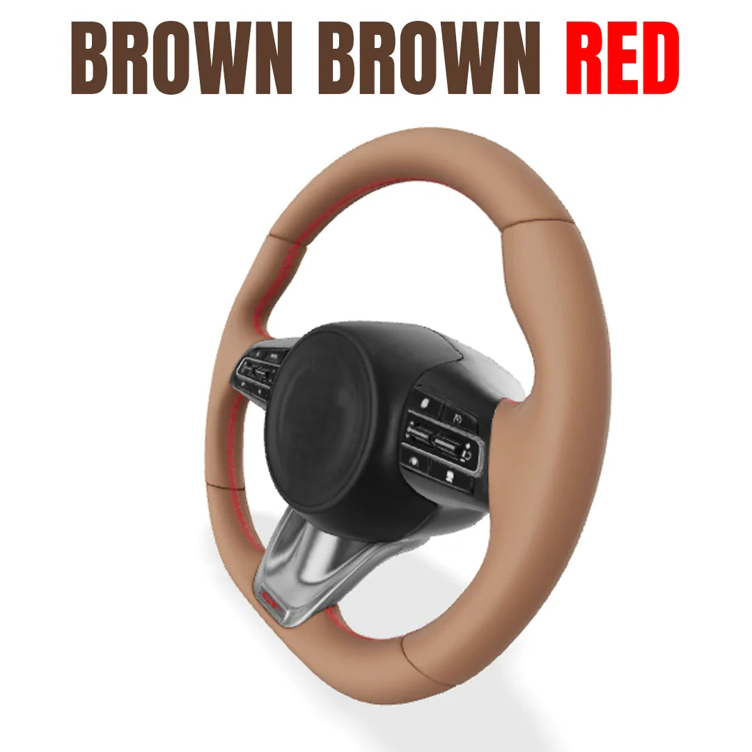 Premium Leather  Customization Steering Wheel Cover – DIY Sew Edition