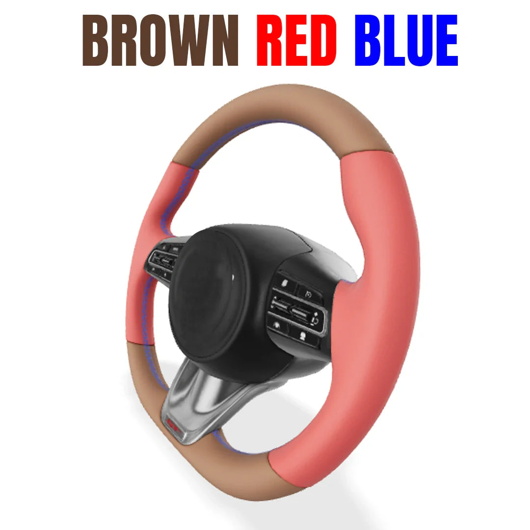 Premium Leather  Customization Steering Wheel Cover – DIY Sew Edition