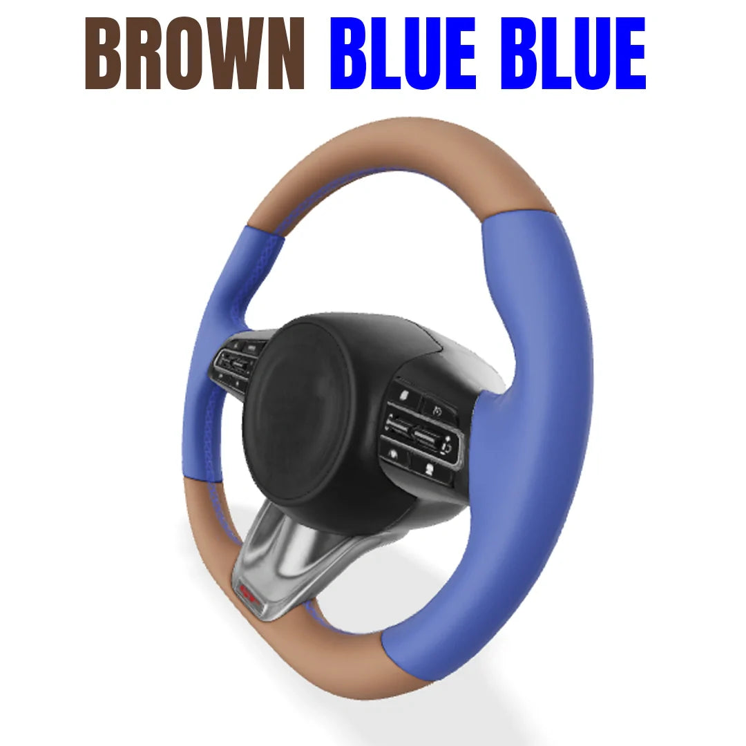 Premium Leather  Customization Steering Wheel Cover – DIY Sew Edition