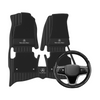 (Travel Set Bundle) Lennox Leather Car Floor Mats x Samez Carbon Fiber Steering Wheel Cover