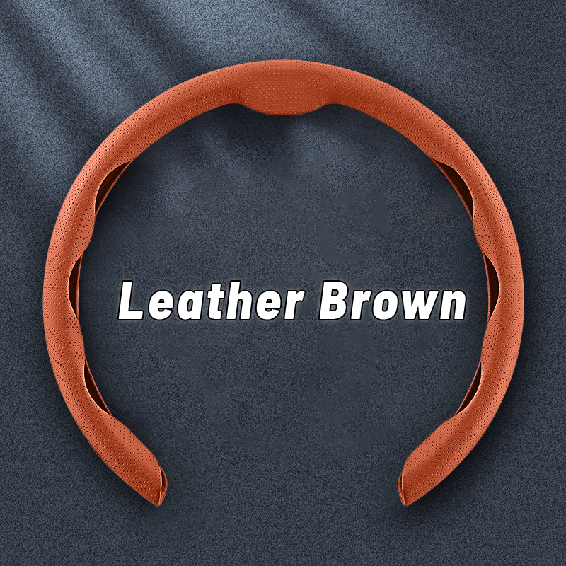 Nexi Customized Car Logo Breathable Ultra-thin 5D Leather & Carbon Car Steering Wheel Cover
