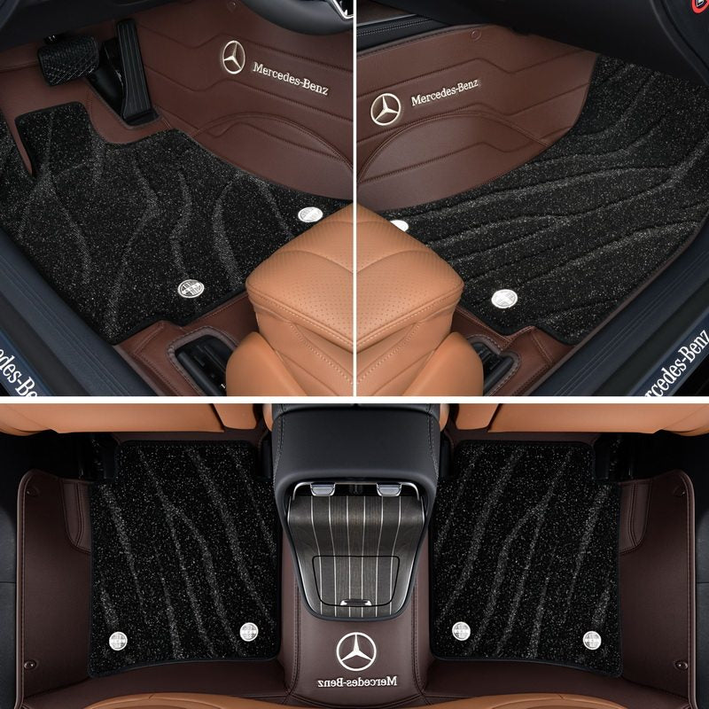 Tapetes de couro personalizados para carro | Tapetes de carro totalmente envolventes