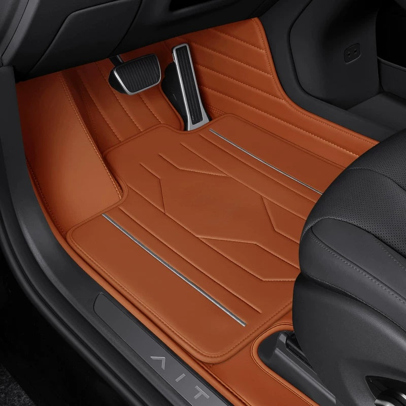 Tapetes de couro totalmente envolventes para carros - Logotipo personalizável