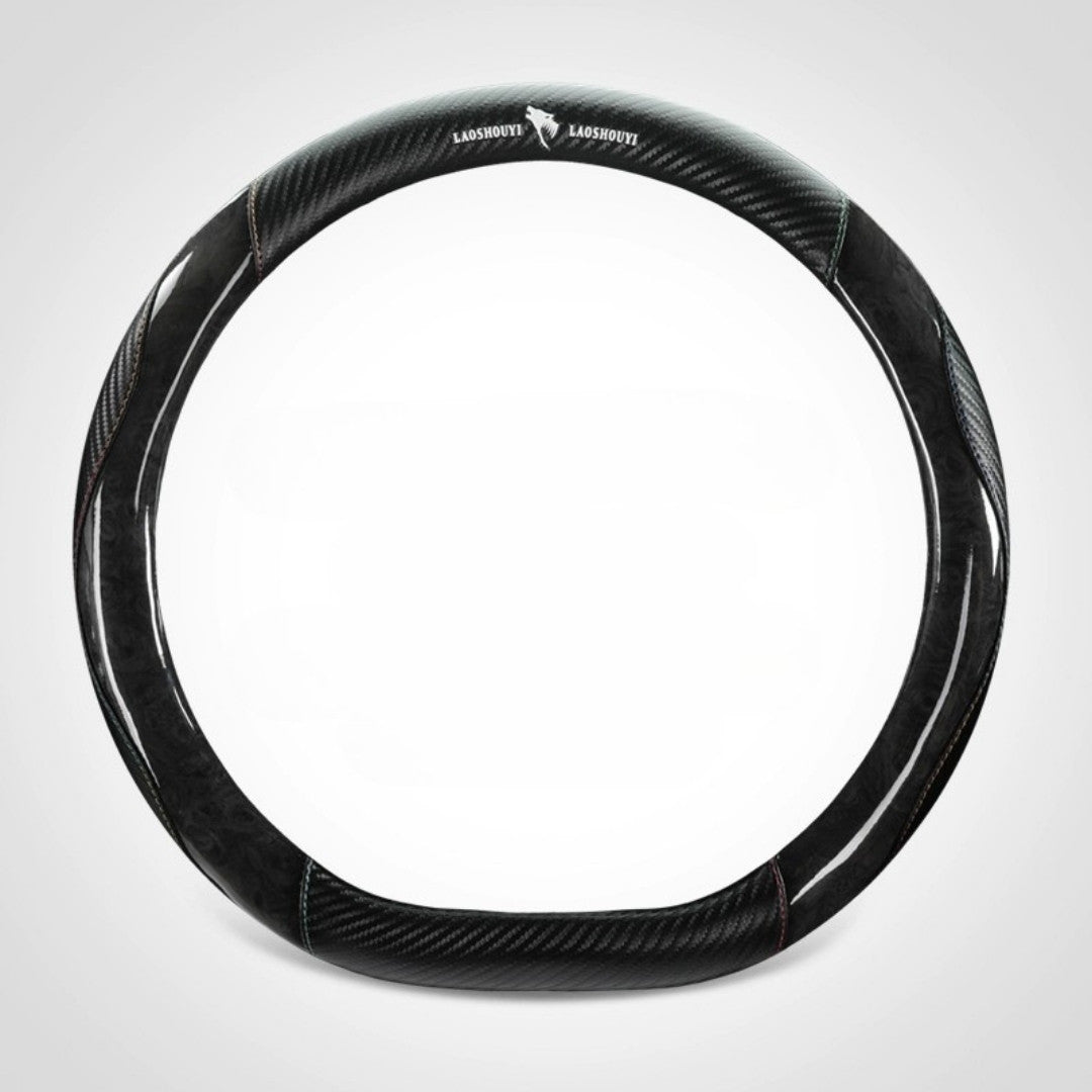 Crystal Peach Carbon Fiber High-Grade Anti-Slip Car Steering Wheel Cover