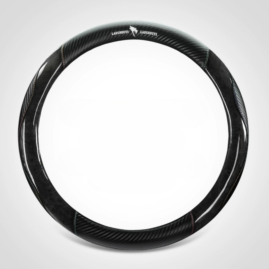 Crystal Peach Carbon Fiber High-Grade Anti-Slip Car Steering Wheel Cover