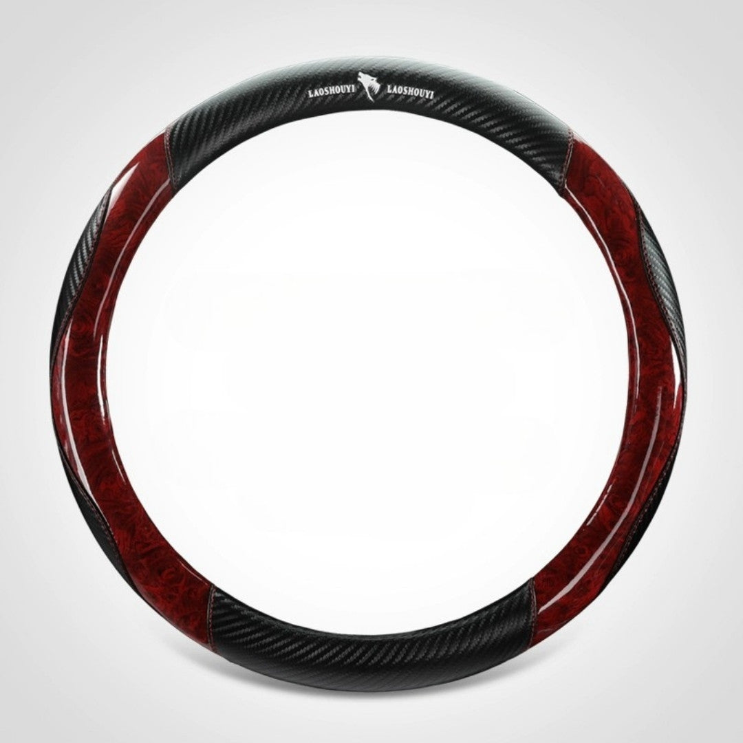 Crystal Peach Carbon Fiber High-Grade Anti-Slip Car Steering Wheel Cover