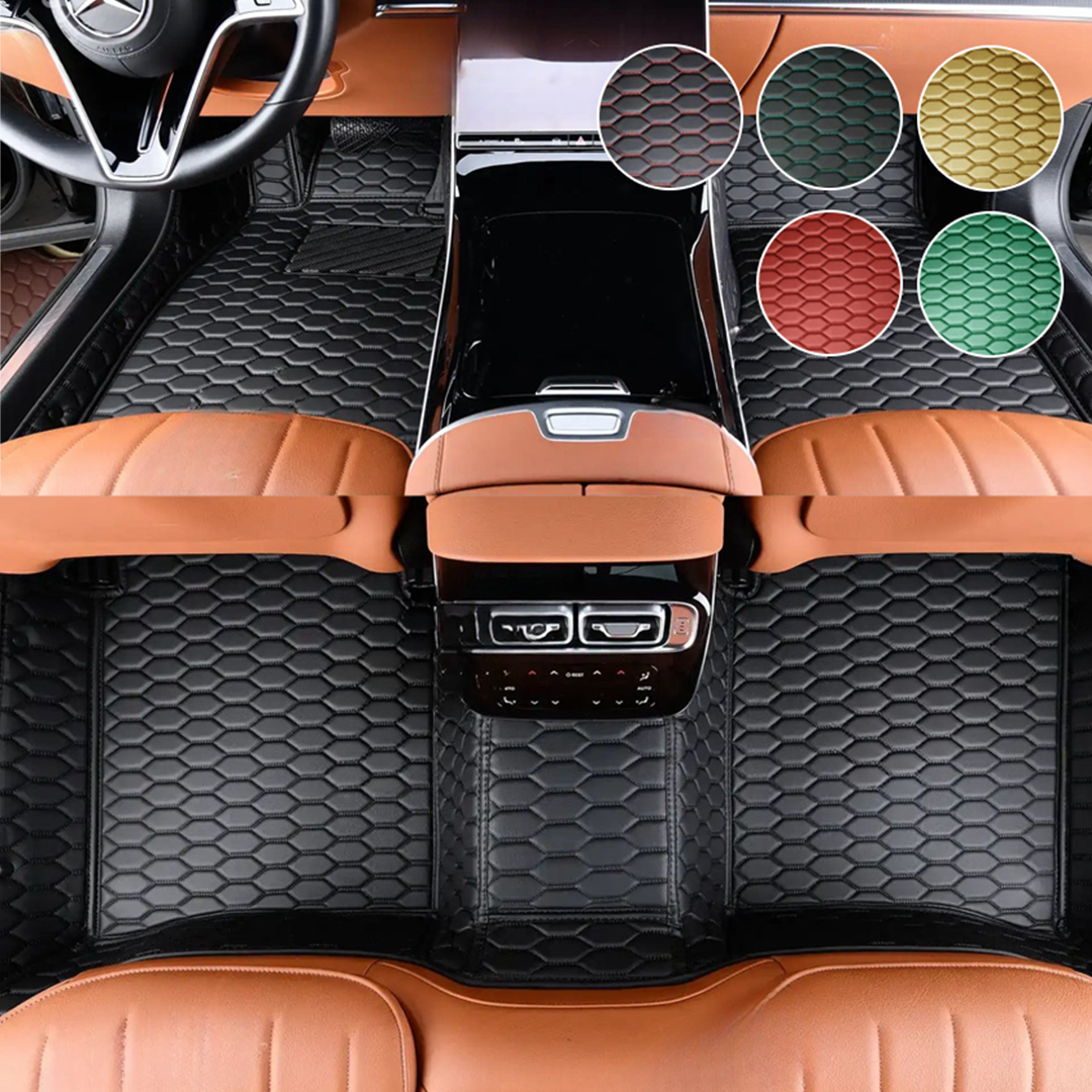 DriveMax Leather Floor Mats Covers | Heavy Duty, Universal Fit Floor Mats for Cars, SUVs, and Trucks