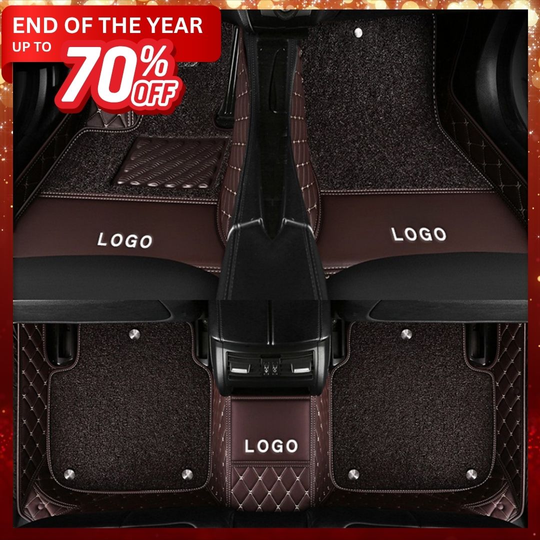 Silas Double-Layer Leather Car Floor Mats with Logo Customizable