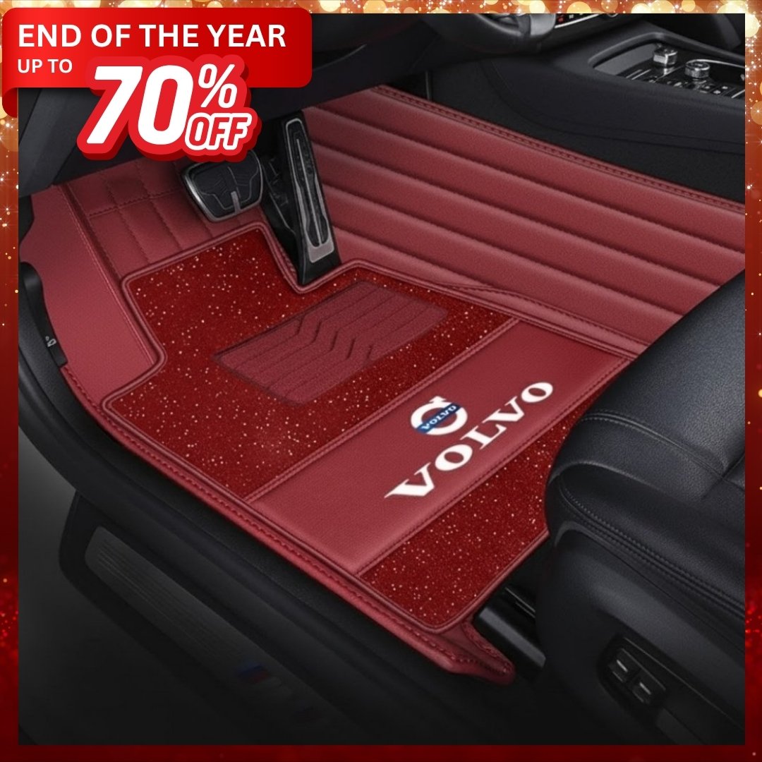 Starlise Sparkle Full-enclosed Leather Car Floor Mats - Logo Customizable