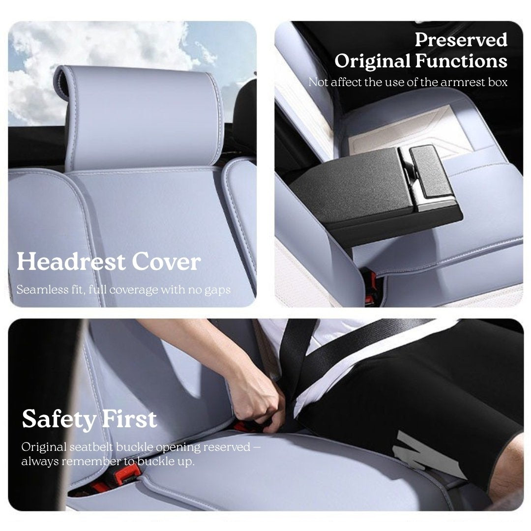 All-Season Breathable Nappa Leather Car Seat Covers