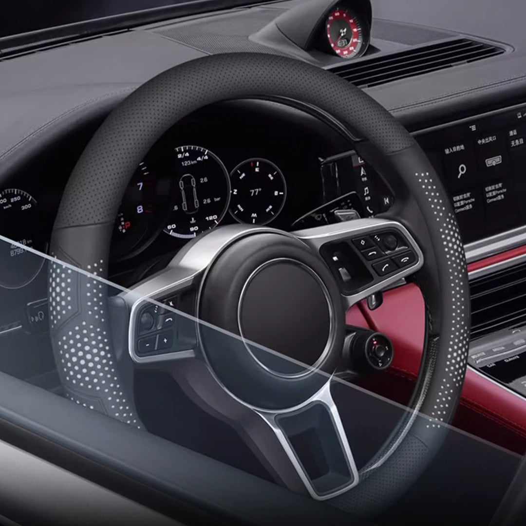 Gripex 2025 UltraGrip Leather Steering Wheel Cover | Breathable, Anti-Slip, Universal Fit