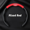 Nelxy Customized Car Logo Breathable Ultra-thin 5D Leather & Carbon Car Steering Wheel Cover Universal Fit