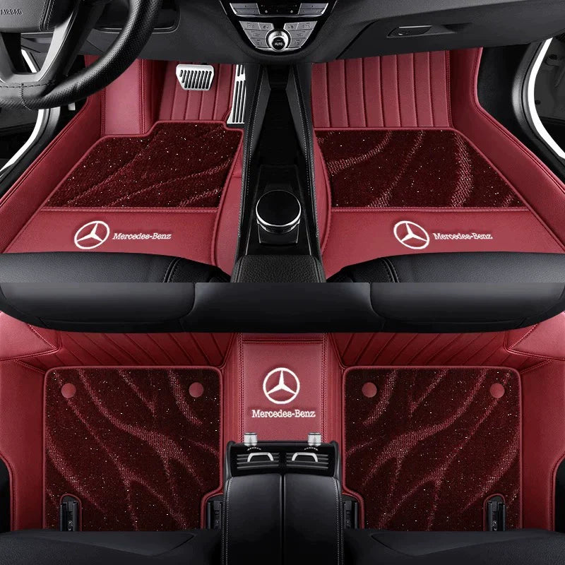 Fully Enveloping Leather Car Floor Mats - Logo Customizable