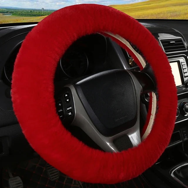 Car Steering Wheel Cover Winter Fluffy Rabbit Hair