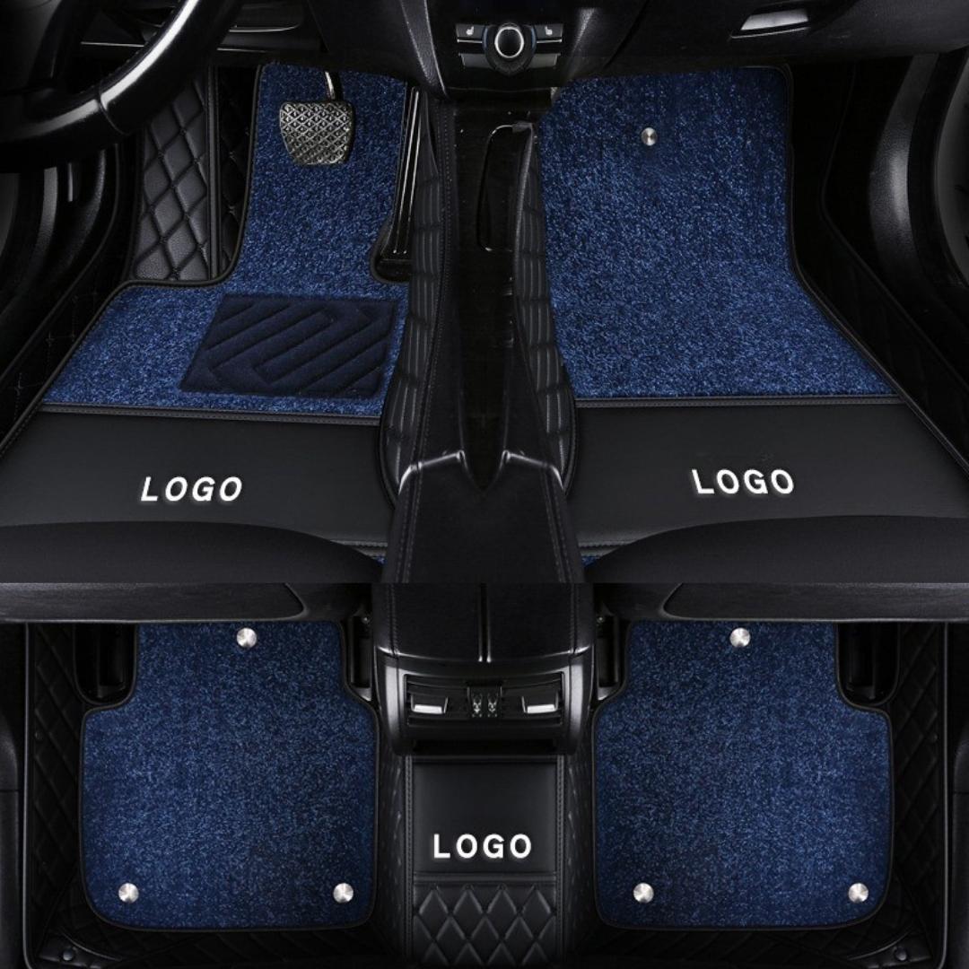 Silas Double-Layer Leather Car Floor Mats with Logo Customizable