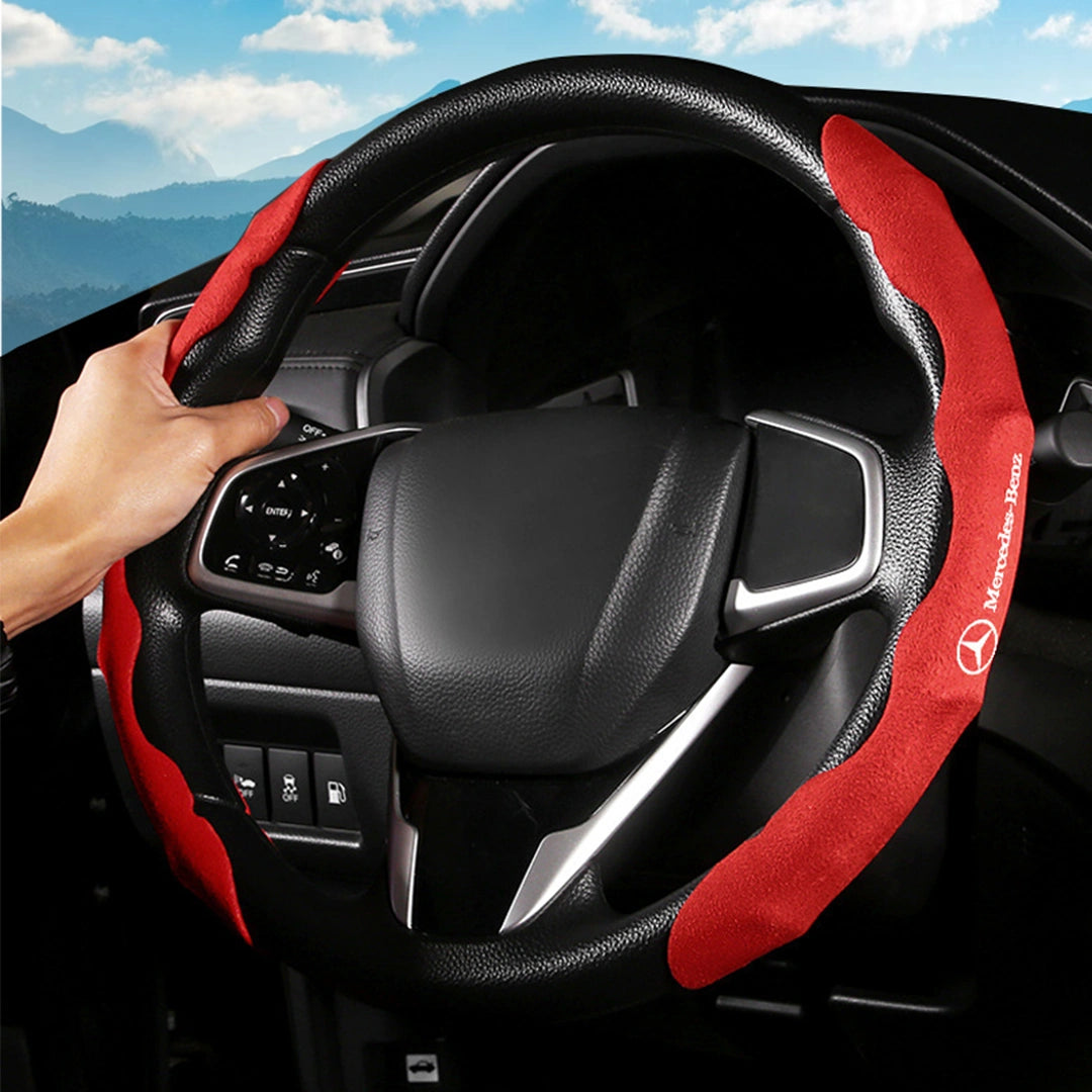 Tammy Breathable Anti Slip Leather Car Steering Wheel Cover Universal Fit