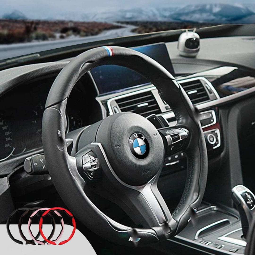 Thamez Breathable Anti Slip Leather Car Steering Wheel Cover Universal Fit