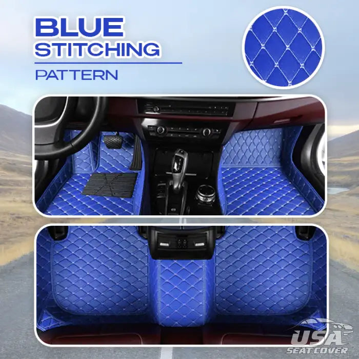 Au Elvie 2023 Heavy Duty Universal Fit Floor Mats For Cars Suvs And Trucks Blue / 2 Seats (Front