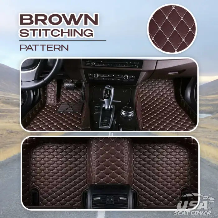 Au Elvie 2023 Heavy Duty Universal Fit Floor Mats For Cars Suvs And Trucks Brown / 2 Seats (Front