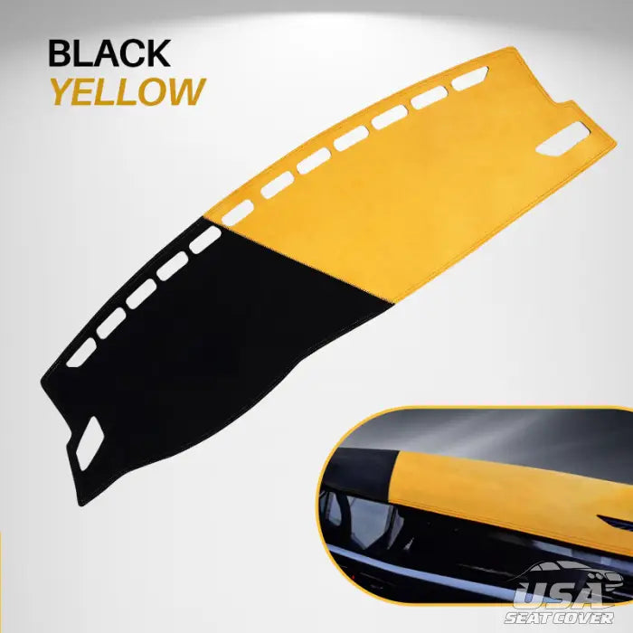 Au Matix Custom Fit Dashboard Mat Cover For Sedan Hatchback Suv Mpv Truck Etc. Black Yellow / Left