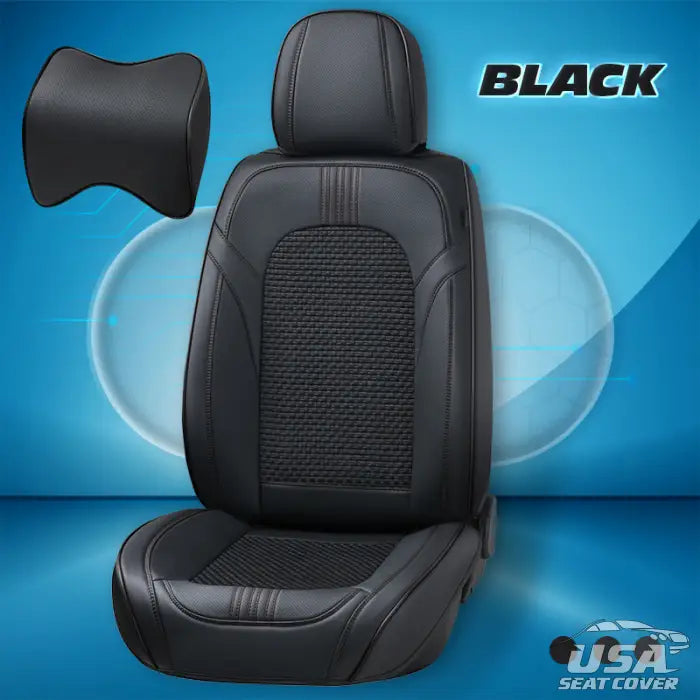 James 2023 Full Set Universal Breathable Waterproof Vehicle Leather Cover For Cars Suv Black / 2
