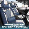 James 2023 Full Set Universal Breathable Waterproof Vehicle Leather Cover For Cars Suv Blue White /