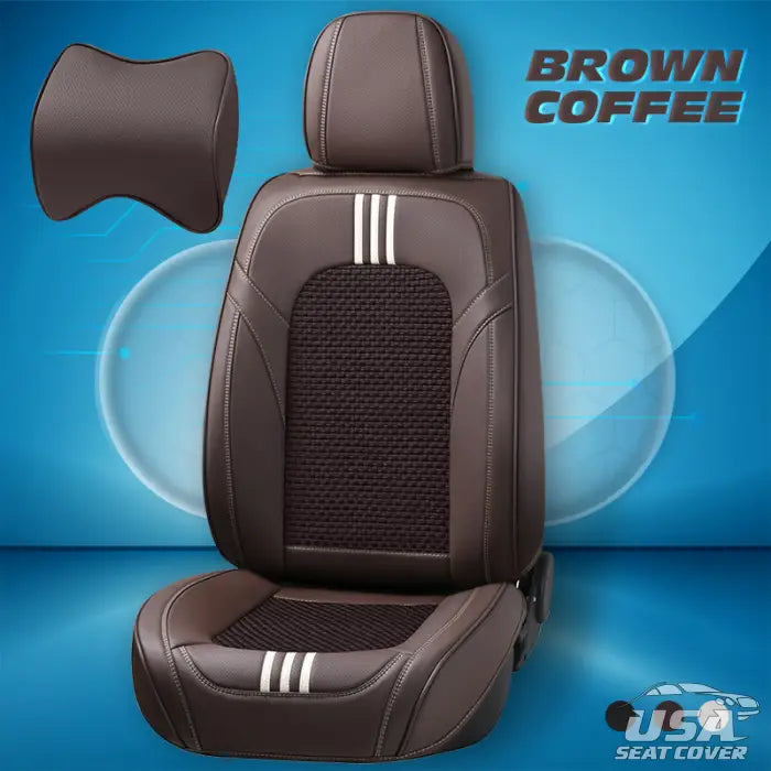James 2023 Full Set Universal Breathable Waterproof Vehicle Leather Cover For Cars Suv Brown Coffee