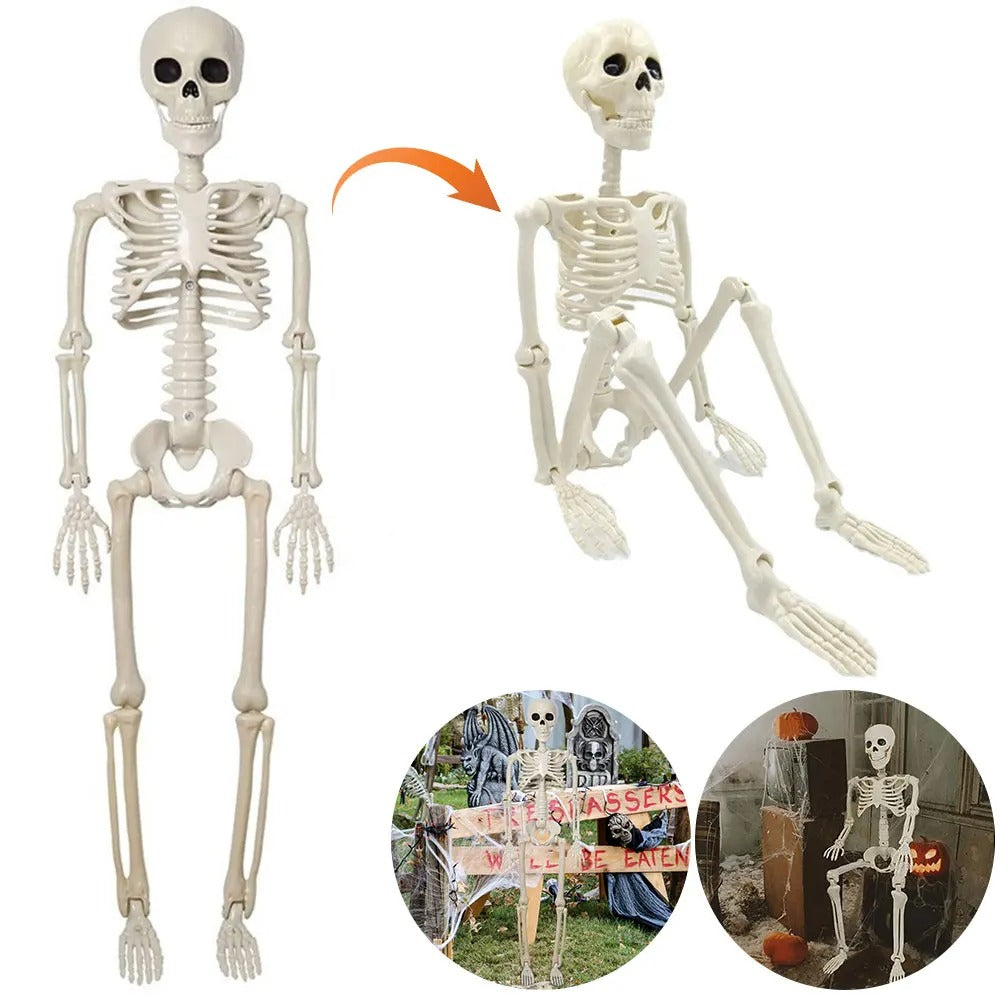 35.4/15.7 Inches Movable Joint Skeleton Halloween Decor – Perfect for Haunted House Accessories