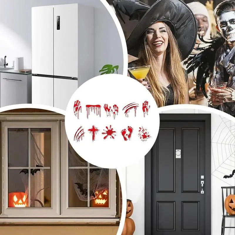 10pcs Halloween Bloody Fridge Magnets – Car Stickers for Kitchen & Garage Door Decor