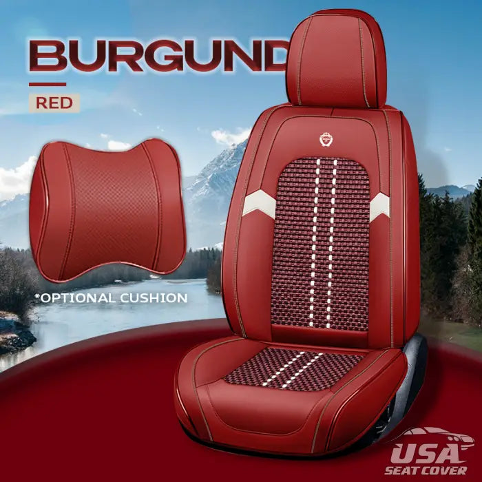 Nox 2023 Full Set Universal Breathable Waterproof Vehicle Leather Cover For Cars Suv Burgundy / 2
