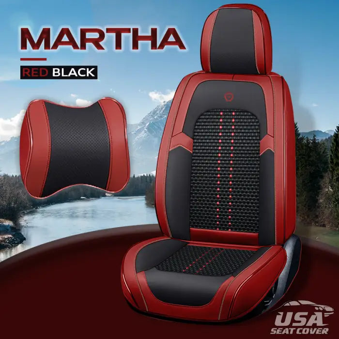 Nox 2023 Full Set Universal Breathable Waterproof Vehicle Leather Cover For Cars Suv Martha Red