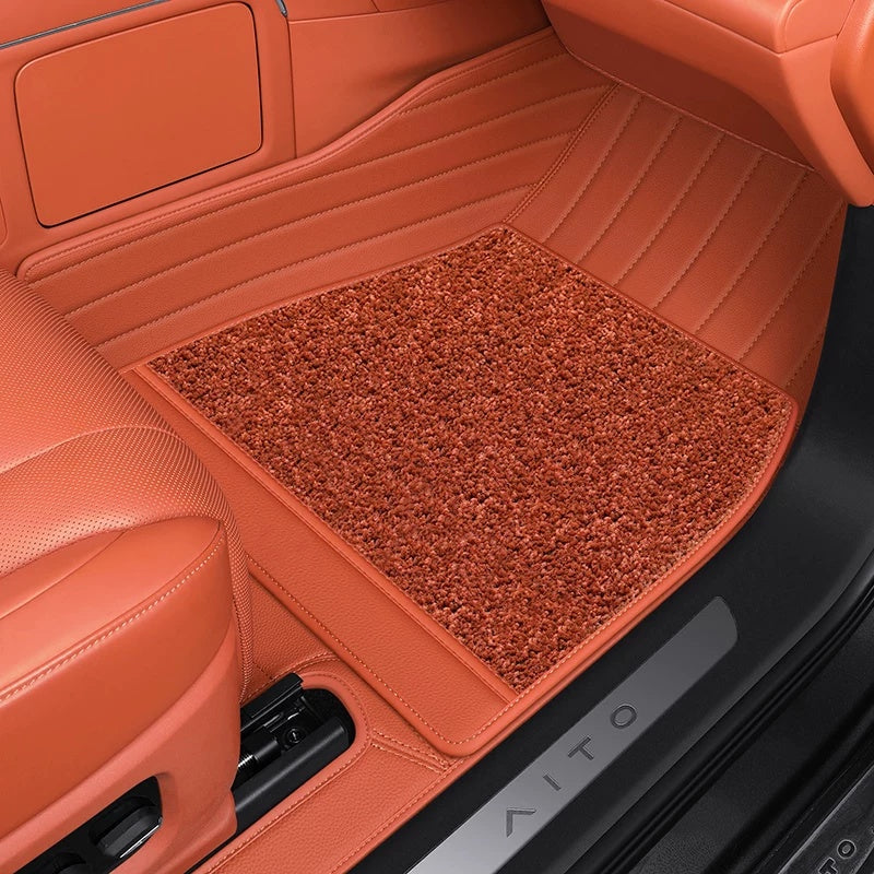 Tapetes de couro totalmente envolventes para carros - Logotipo personalizável