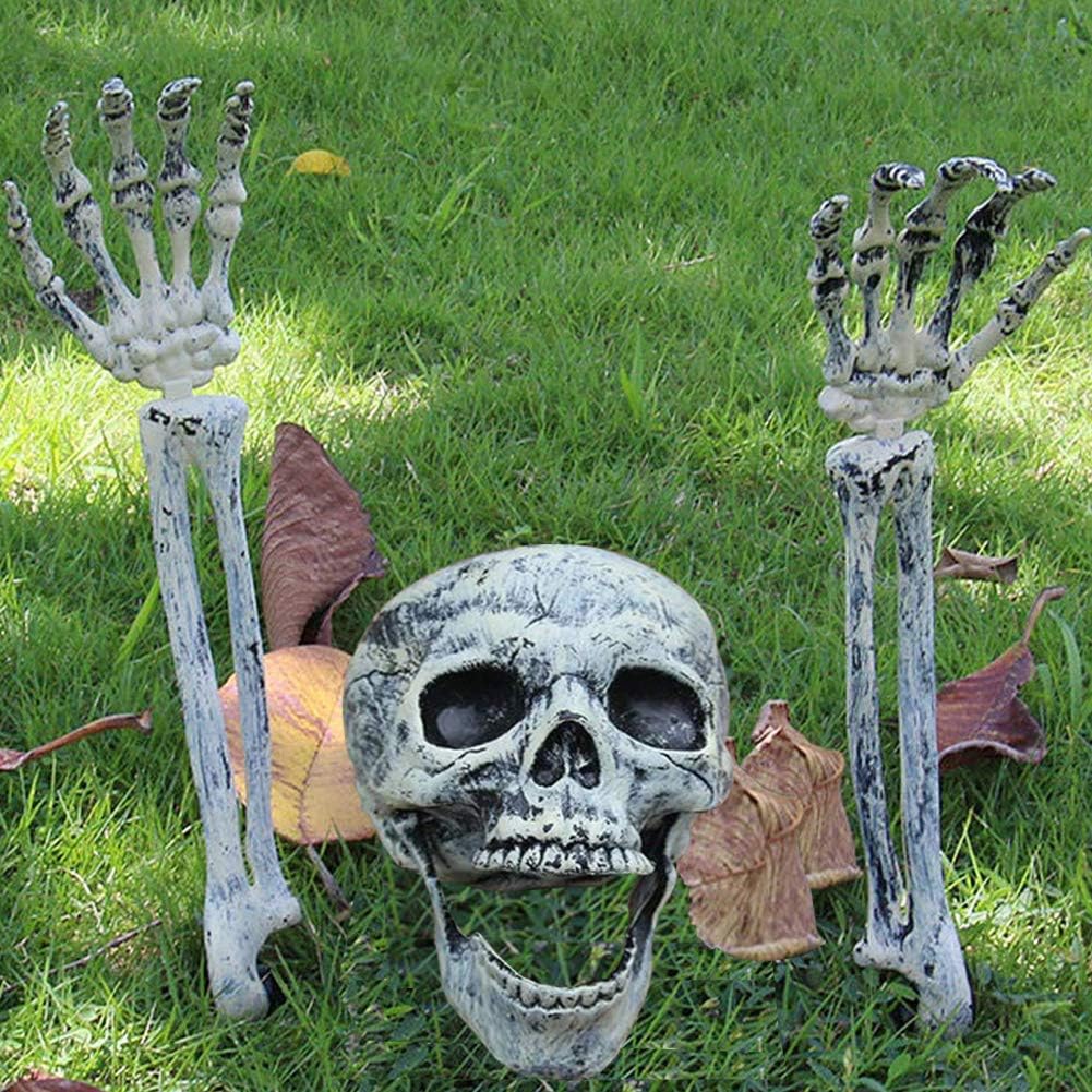 Realistic Halloween Skeleton Stakes – Skull Head & Arms Decorations for Outdoor Yard, Lawn, & Graveyard Party Supplies