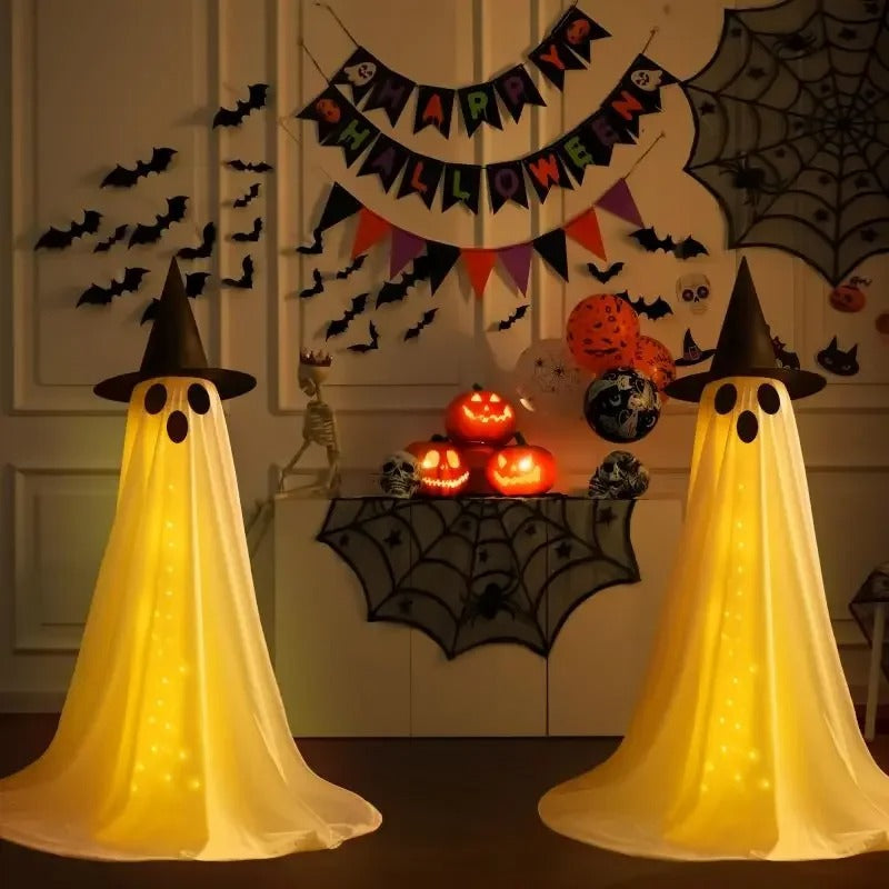 Spooky Ghost Decorations – Remote-Controlled Glowing Halloween Ghosts for Indoor & Outdoor