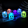 6Pcs LED Ghost Pumpkin Candle Lights – Multicolor Halloween Party & Haunted House Decorations