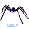 197 Inches Glowing Spider Web Halloween Decorations – LED Purple Light Plush Spider & Triangulation Fan Web