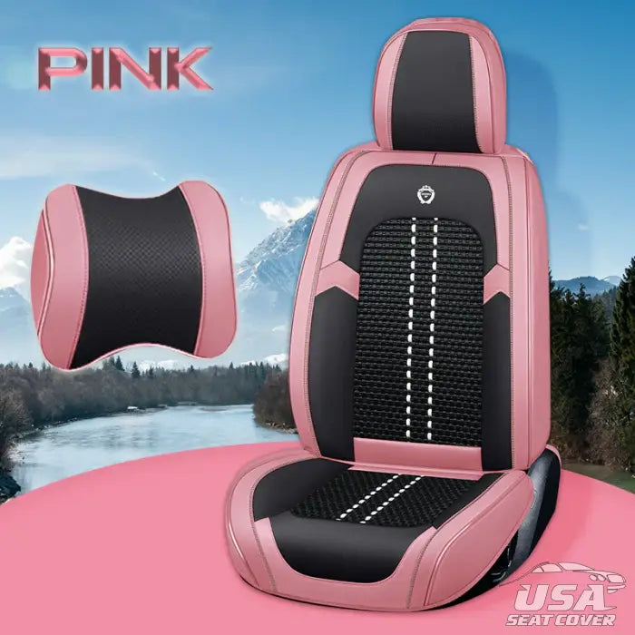 Au Nox 2023 Full Set Universal Breathable Waterproof Vehicle Leather Cover For Cars Suv Pink / 2